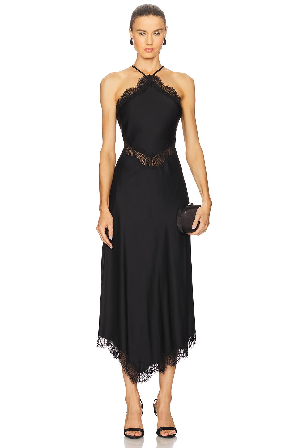 black homecoming dress with lace sleeves Sheer Lace Top A-line High Slit Black Prom Dress with Long Sleeves