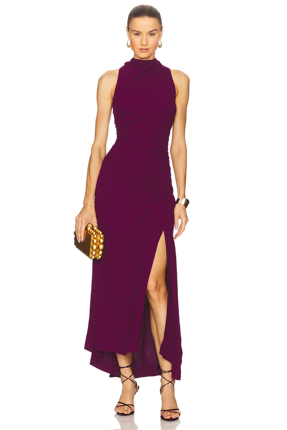 strapless open back dress Composite Silk Chiffon Jewel A-line Evening Dress – Sassymyprom main image 1