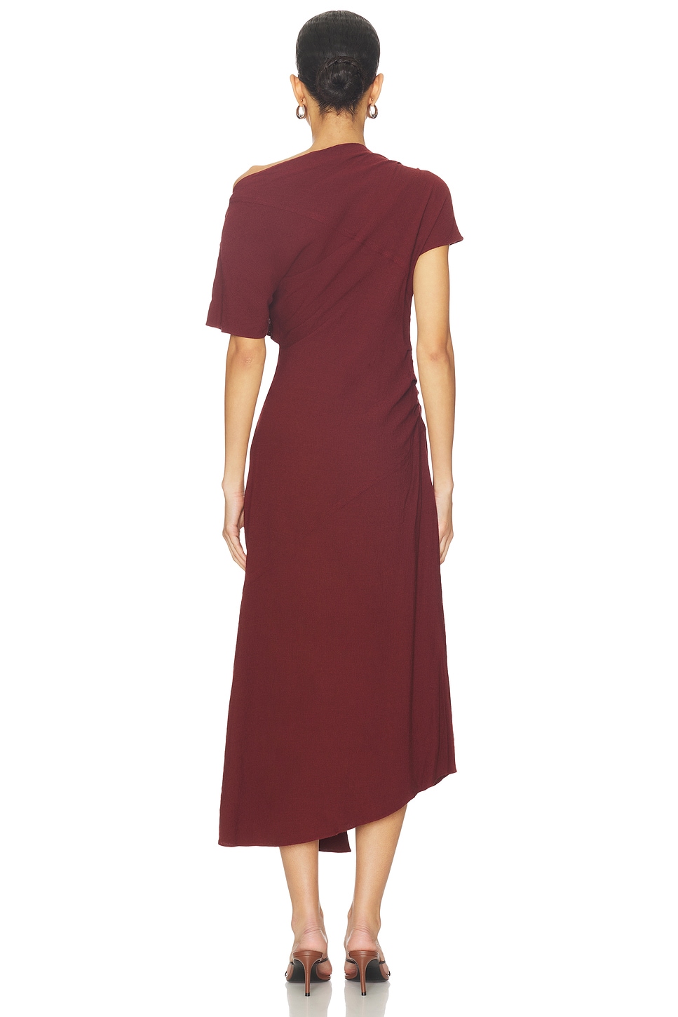 alc burgundy dress ALINA LACE UP DETAIL MAXI DRESS IN BURGUNDY  AKIRA