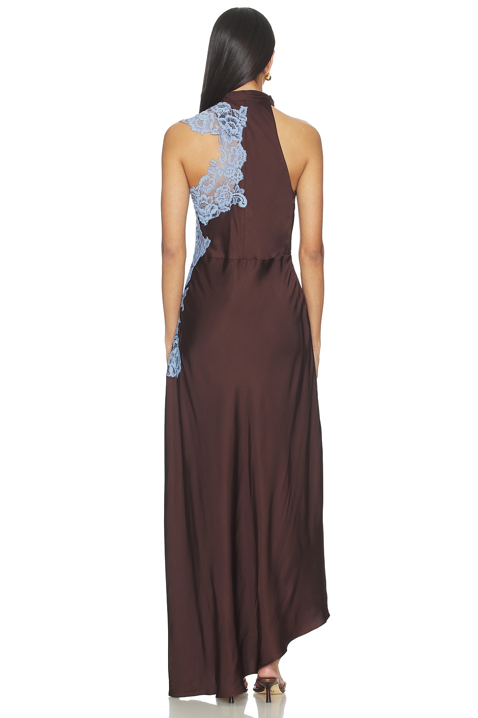 chandra lace detail satin maxi dress - lemon La Lune Lace Back Maxi Dress | Lemon | Dresses