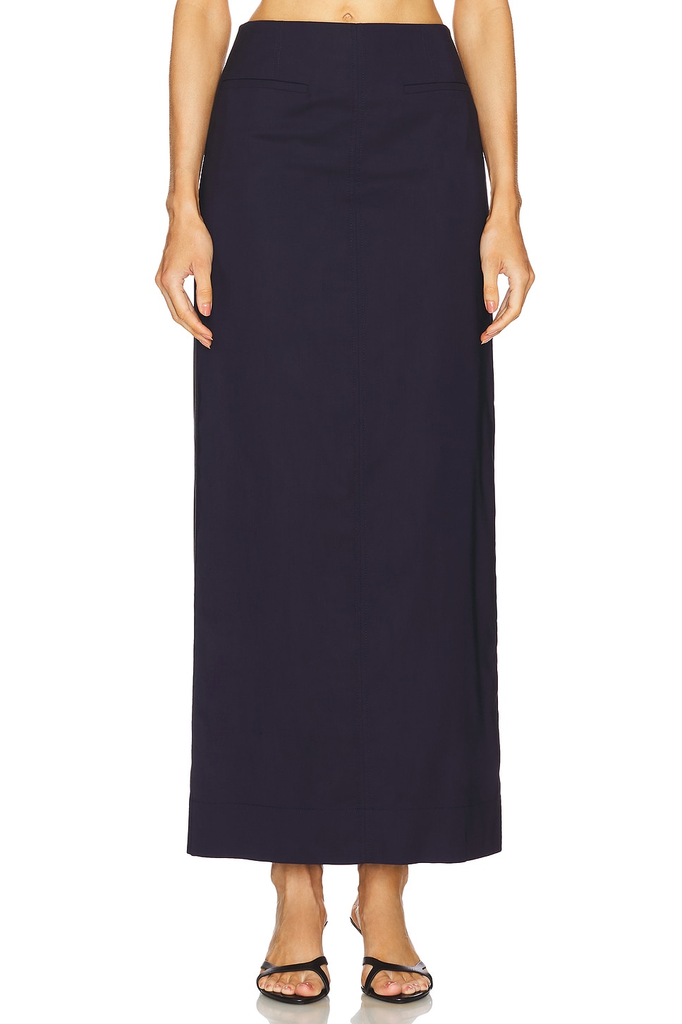【Carol Shoppe】UNBALANCED LONG SKIRT IN BLACK / NAVY UNY13BE25-CARBON-MODEL-1-large