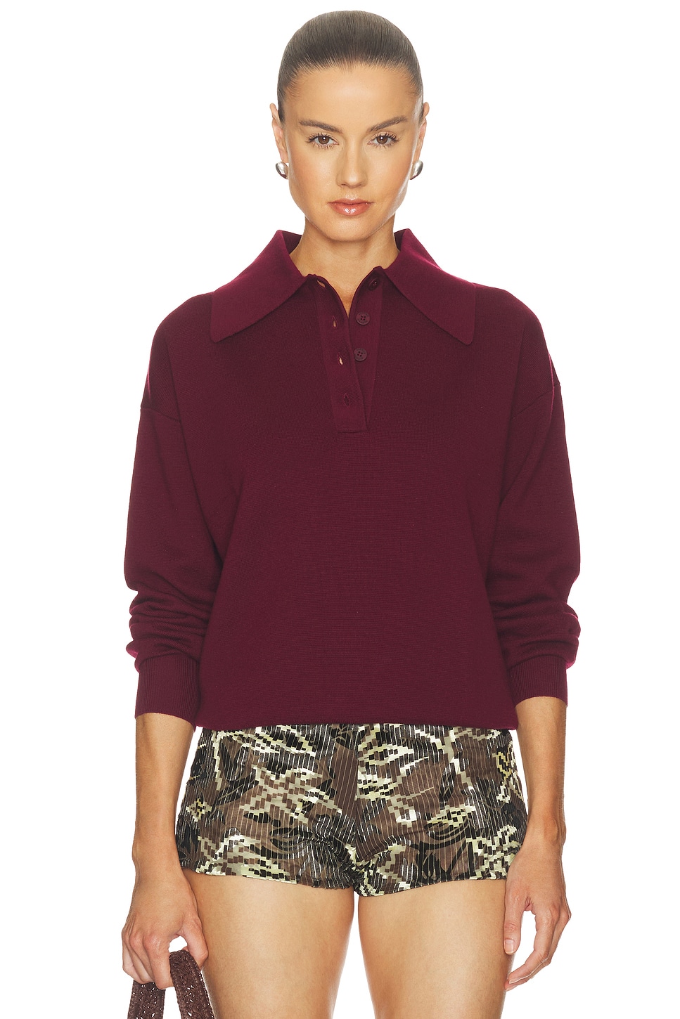 Claudia Plum Knit Polo - thumbnail 2