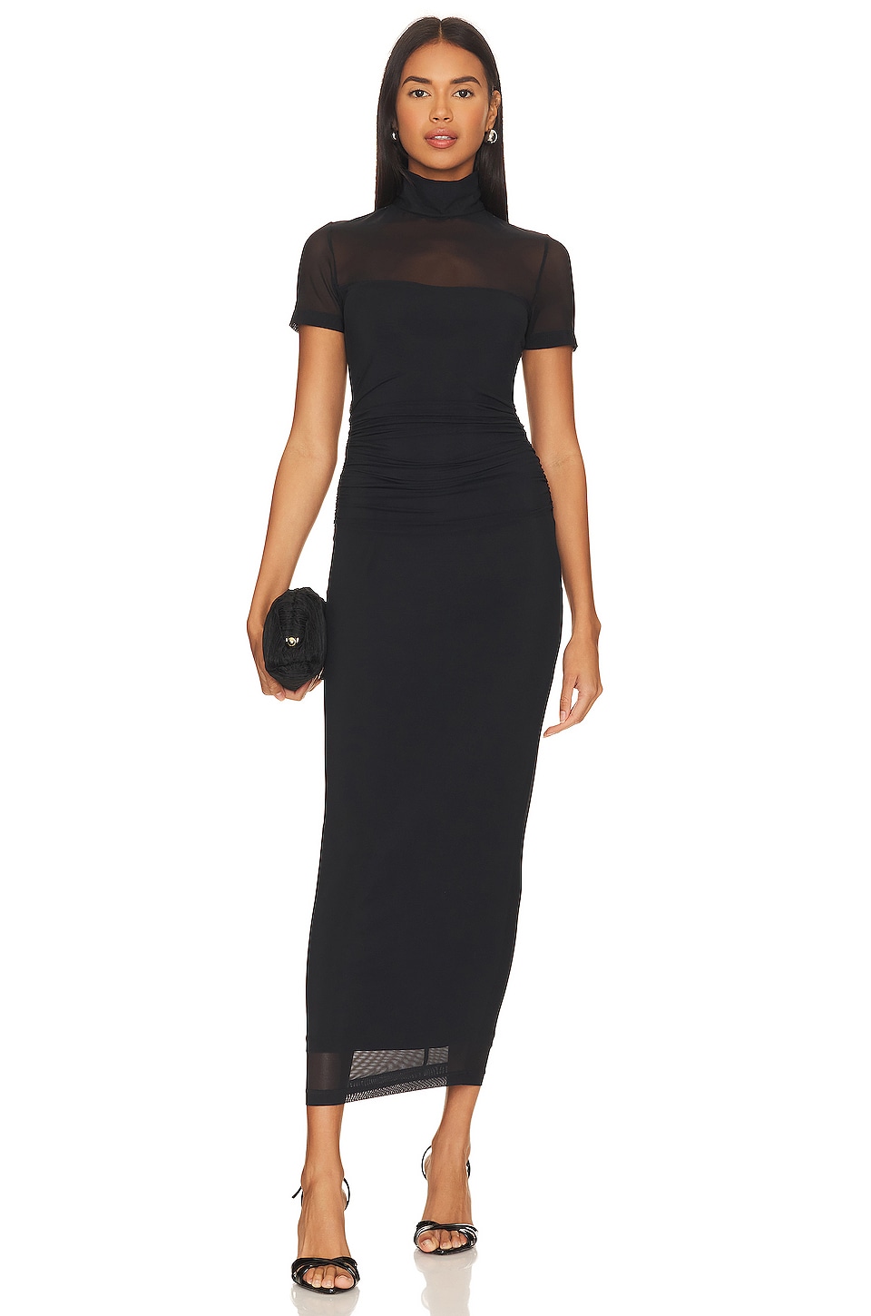 Amanda Uprichard Dominique Midi Dress in Black | REVOLVE