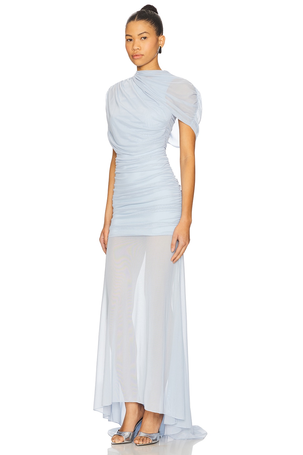 Amanda Uprichard x REVOLVE Evianna Mesh Gown in Baby Blue | REVOLVE