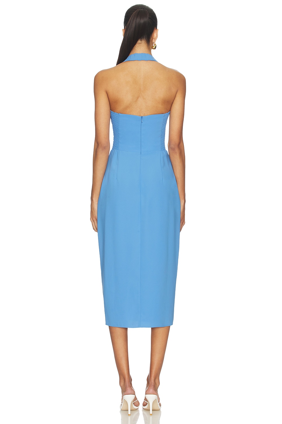leora midi dress green Lena Green Knit Midi Dress main image 1