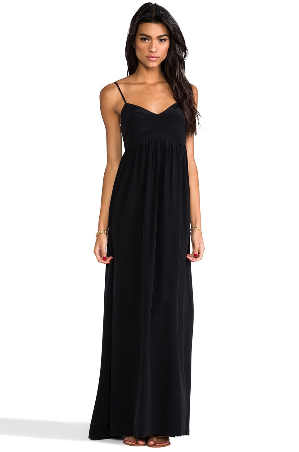 Amanda Uprichard Silk Gown in Black | REVOLVE