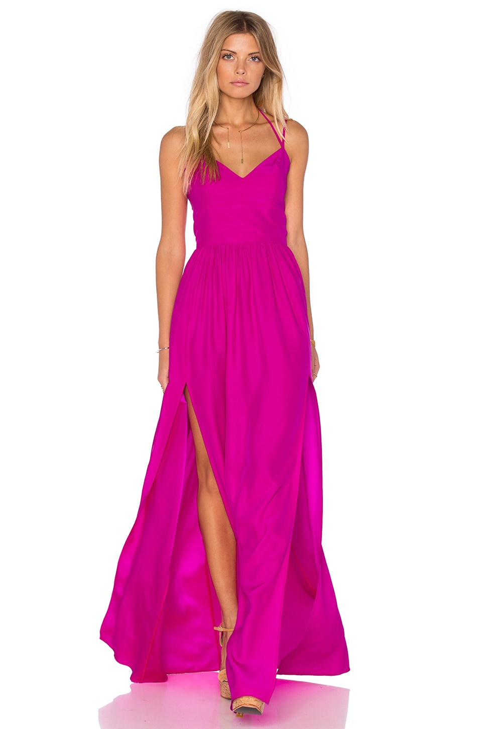 Amanda Uprichard MAXIVESTIDO RIO en Hot Pink Light | REVOLVE