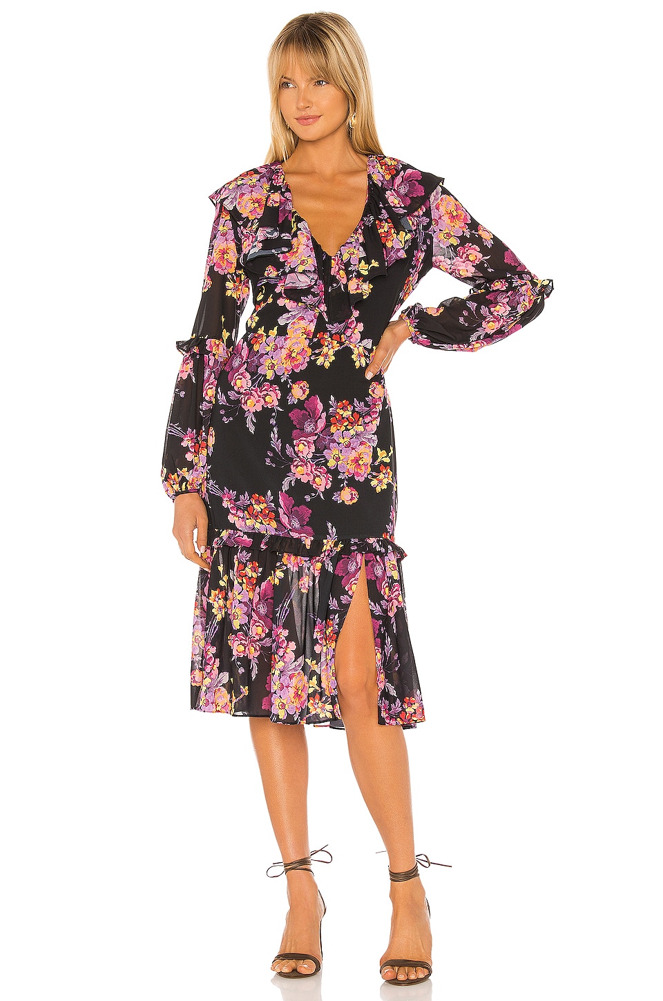 Amanda Uprichard Talulah Midi Dress in Evening Blossom | REVOLVE