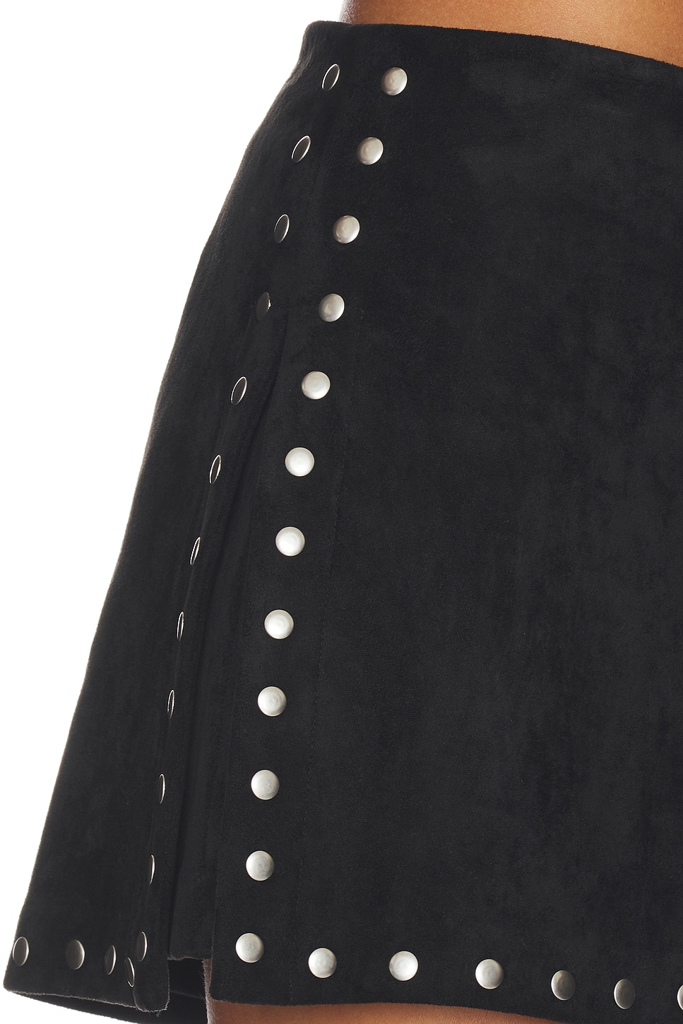 Amanda Uprichard Nirvana Suede Skort in Black | REVOLVE