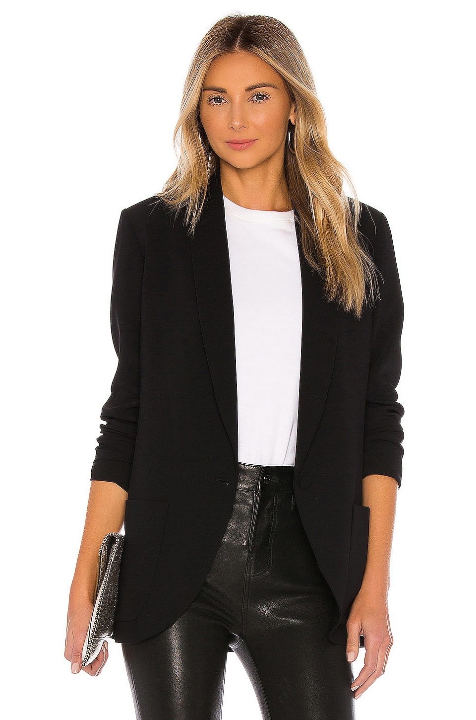 Amanda Uprichard Shawl Collar Blazer in Black