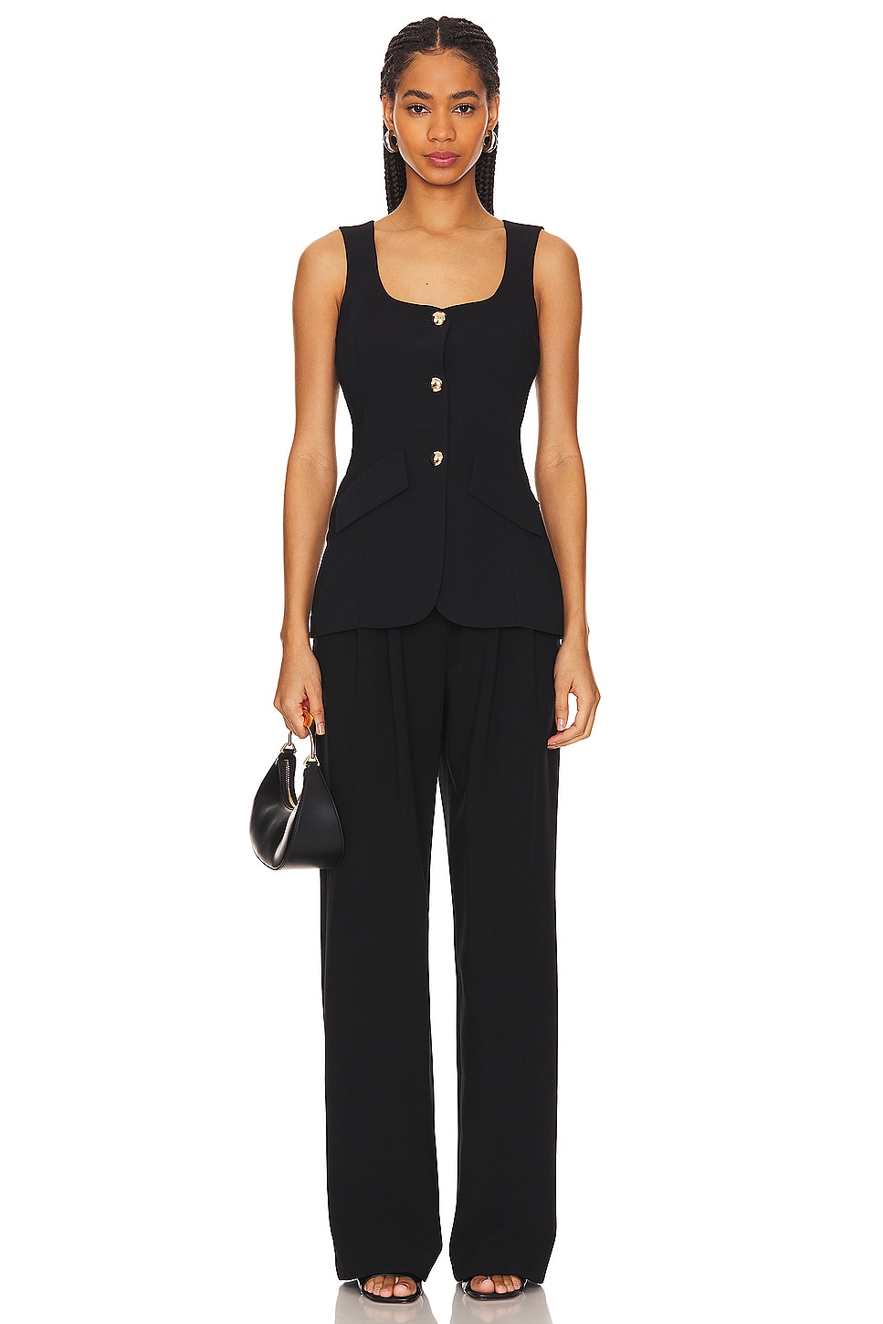トップス AM1376 Amari ribbon tops baby BLACK 43025 - Baby Rib Short Sleeve Button Up Crop Top – Los