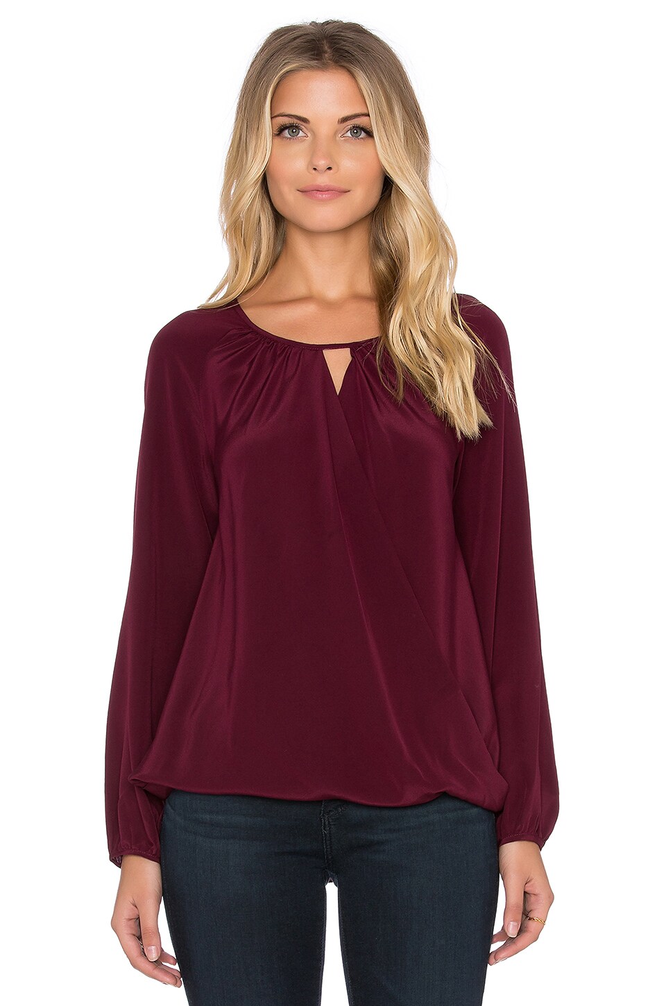 Amanda Uprichard Peasant Top in Wine REVOLVE