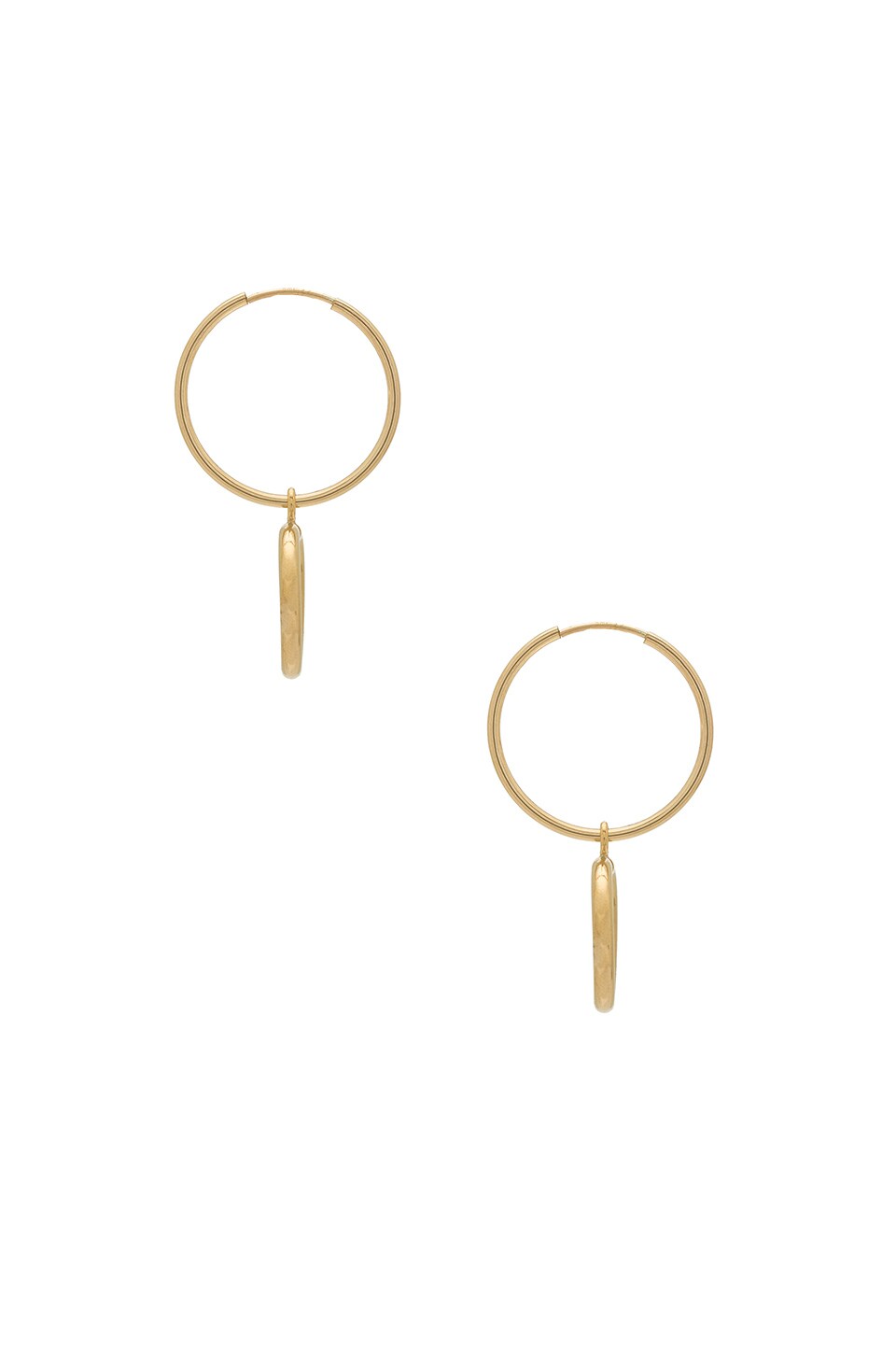 Amarilo Circle Drop Hoop Earrings in Gold | REVOLVE