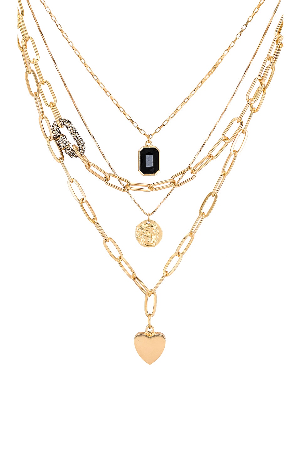 Amber Sceats Layered Pendant Necklace in Gold