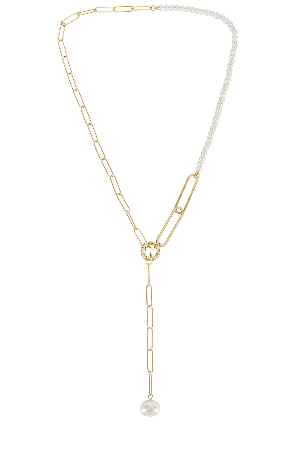 Amber Sceats Pearl Lariat Necklace in Gold | REVOLVE