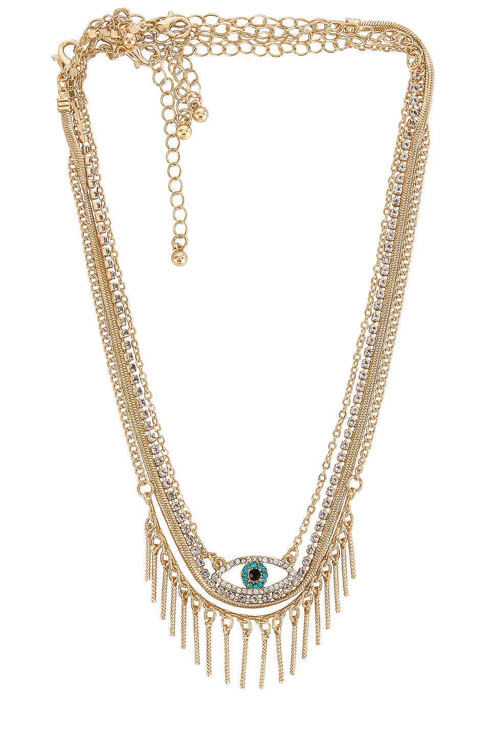 Amber Sceats Evil Eye Layered Necklace in Gold | REVOLVE