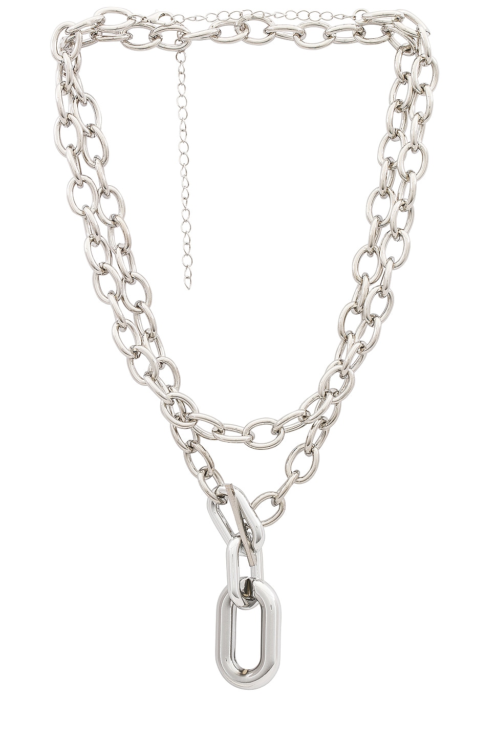Amber Sceats Large Chain Layered Necklace in Silver | REVOLVE