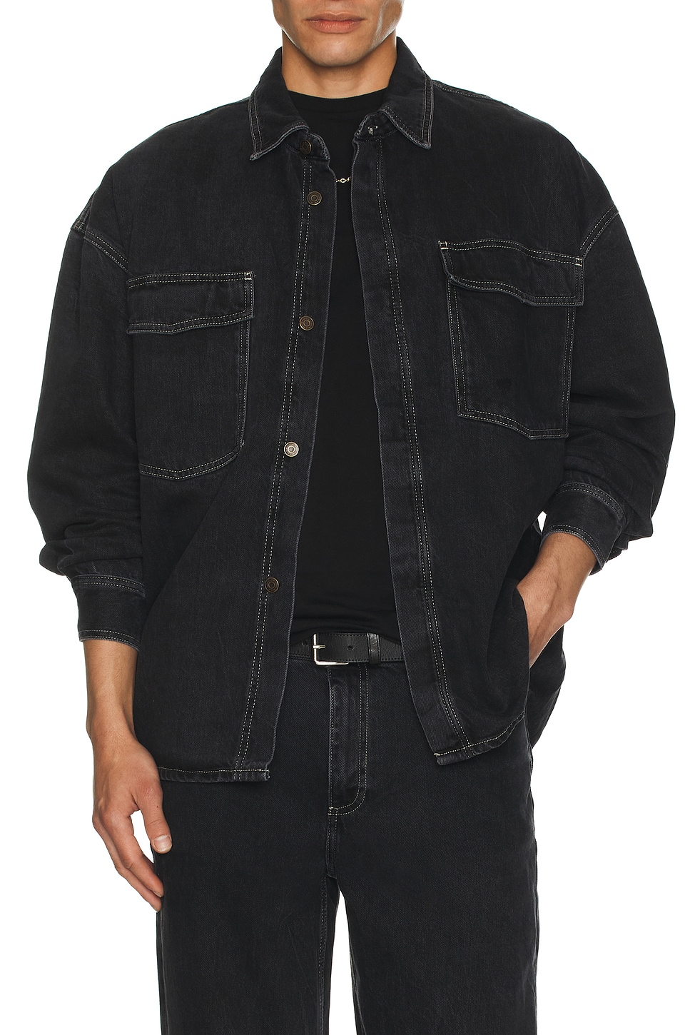 Yopday-b Long Sleeve Denim Shirt - Thumbnail 3