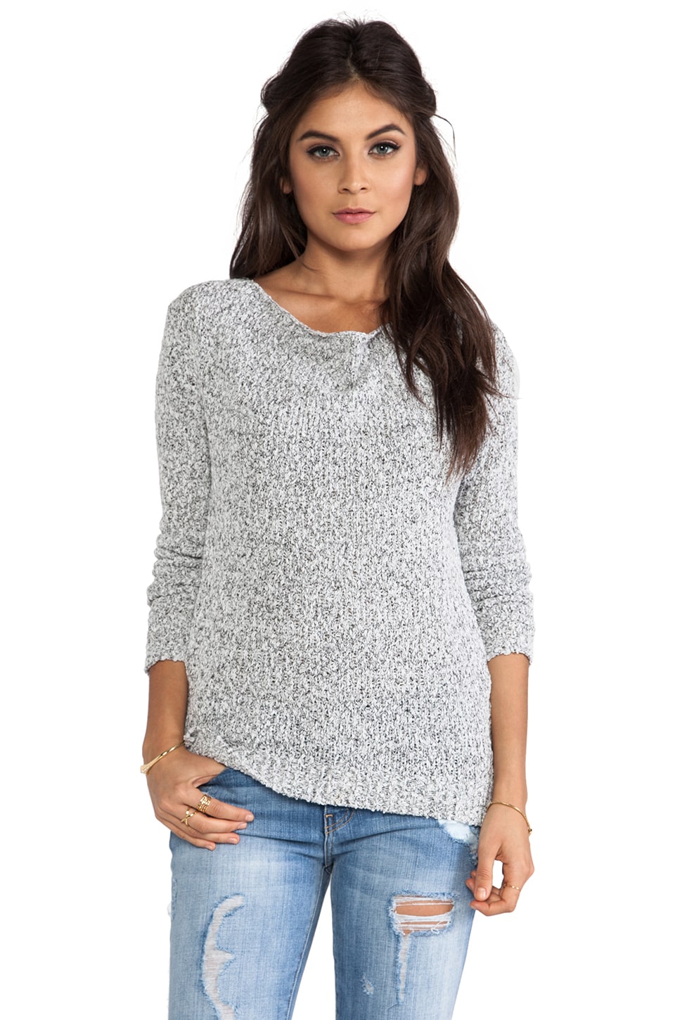 American Vintage York Cowl Neck Sweater in Barley & Black | REVOLVE