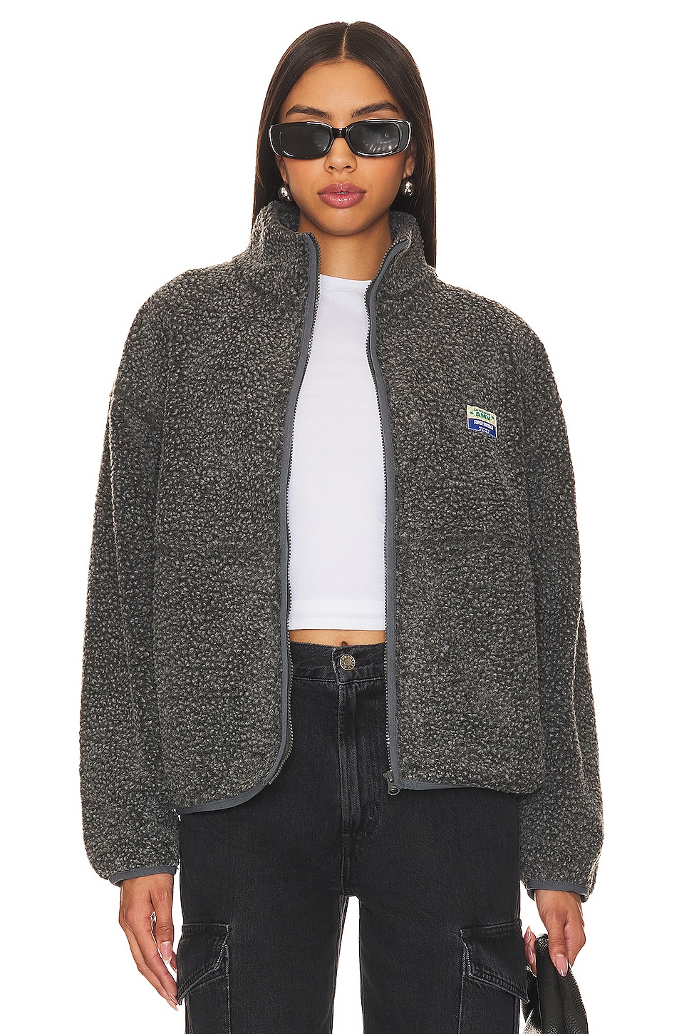 ジャケット・アウター hooked vintage jacket American Vintage Hoktown Sherpa Jacket in Anthracite Chine