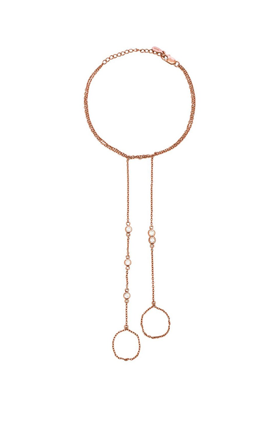 Alex Mika Double Hand Chain in Rose Gold | REVOLVE