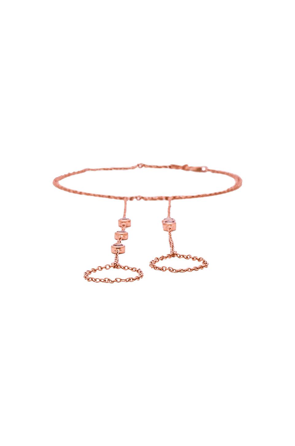 Alex Mika Double Hand Chain in Rose Gold | REVOLVE