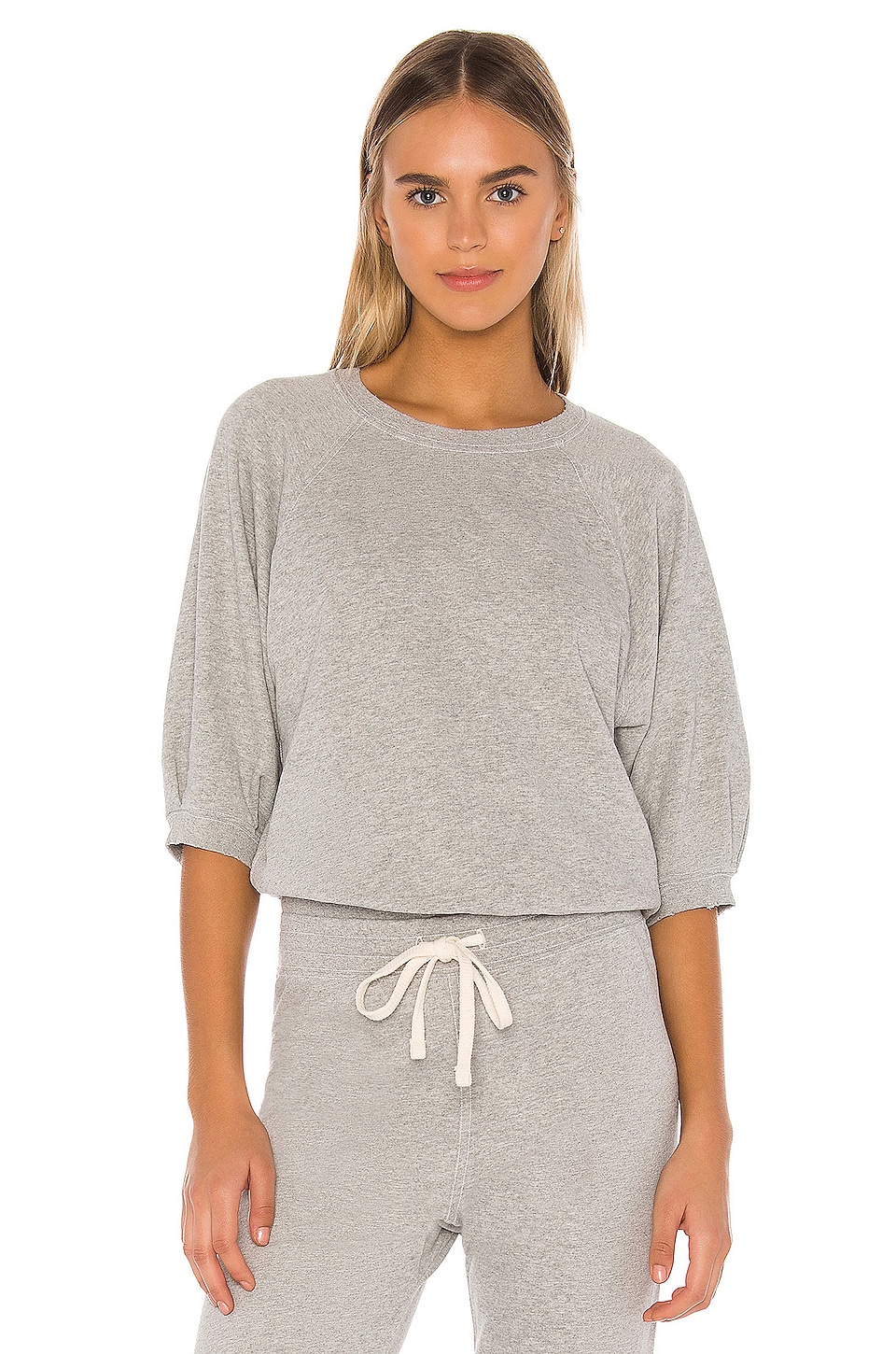grey puff sleeve sweatshirt