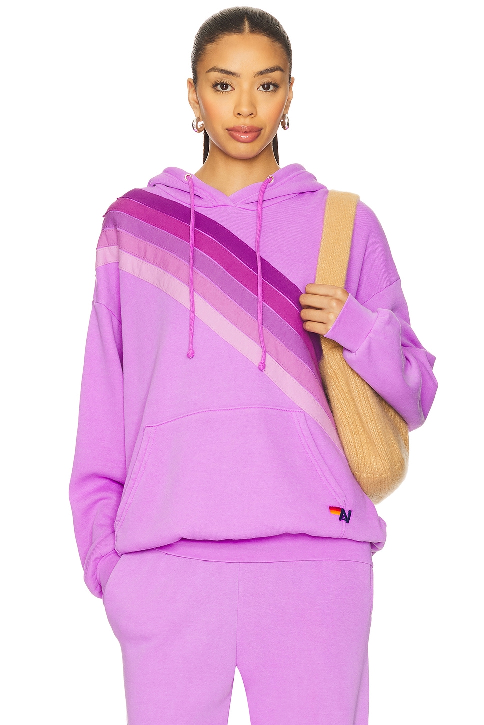 Aviator Nation Purple Rainbow Sweatshirt Aviator Nation Crew - Main Image