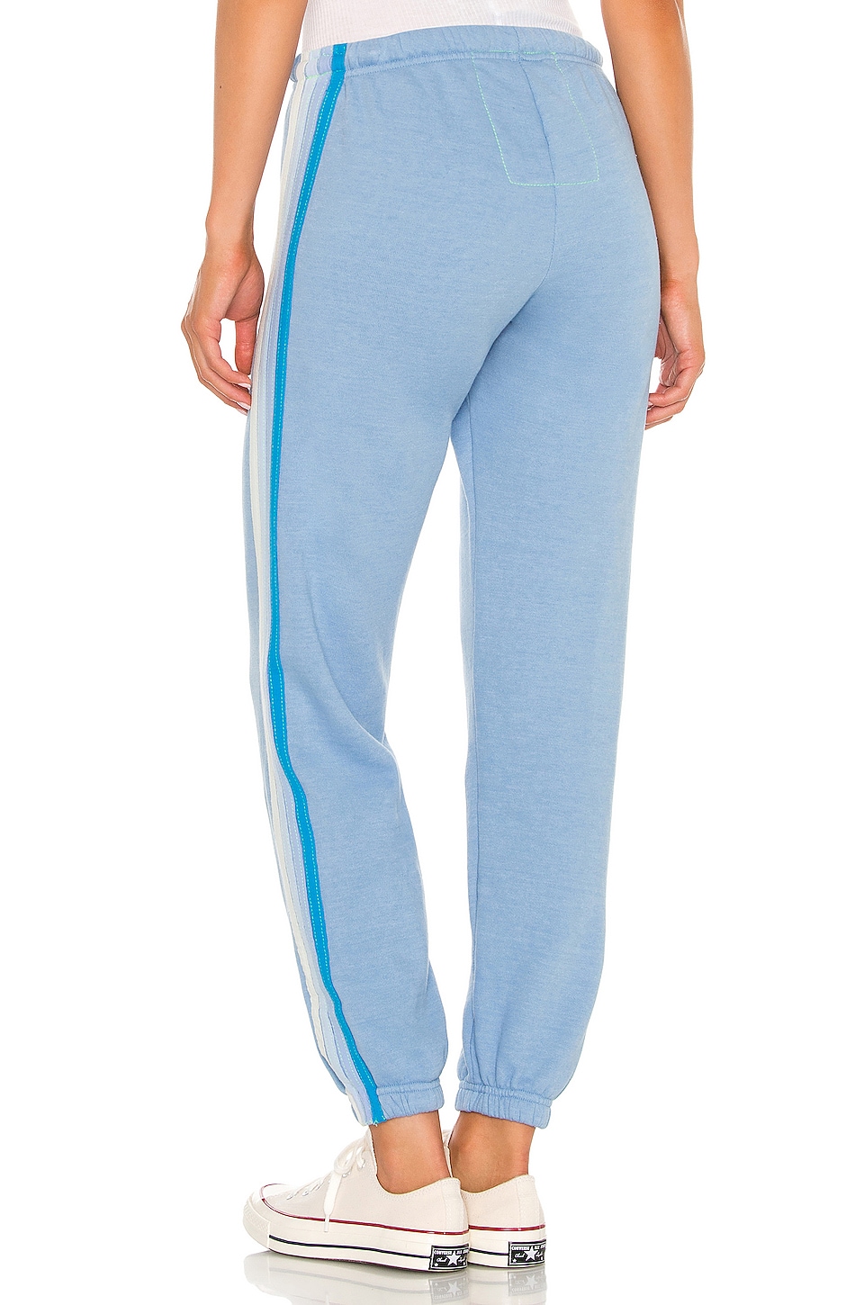 Aviator Nation X REVOLVE 4 Stripe Sweatpant in Pale Blue | REVOLVE