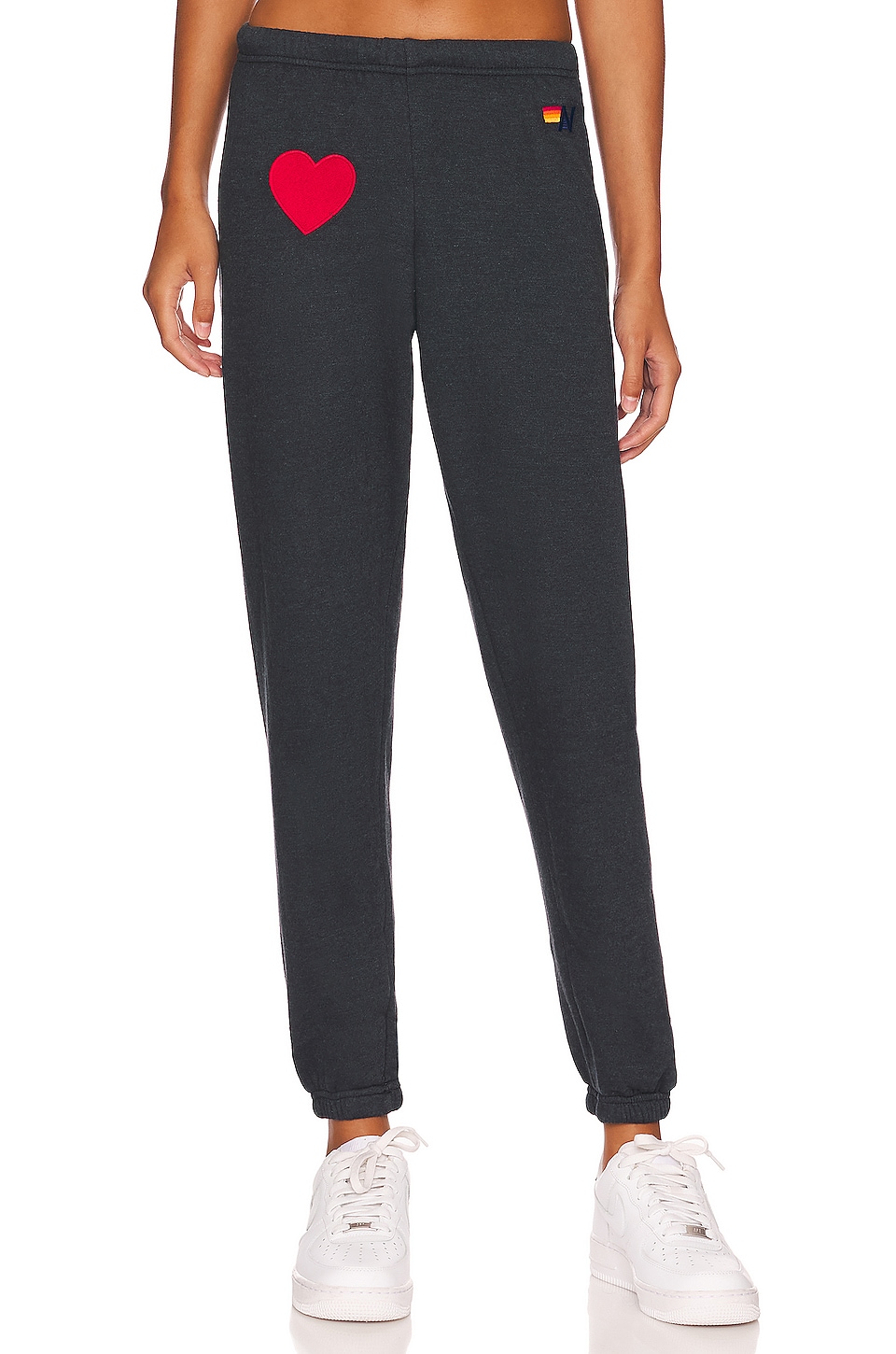 Image 1 of Heart Embroidery Sweatpant in Charcoal