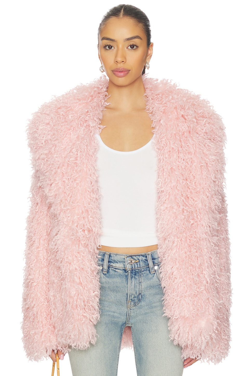 ジャケット・アウター ANAY GOWN COAT ACTRESS COLLAR PINKIVORY Aniye By Poison Faux Fur Jacket in Soft Rose | REVOLVE