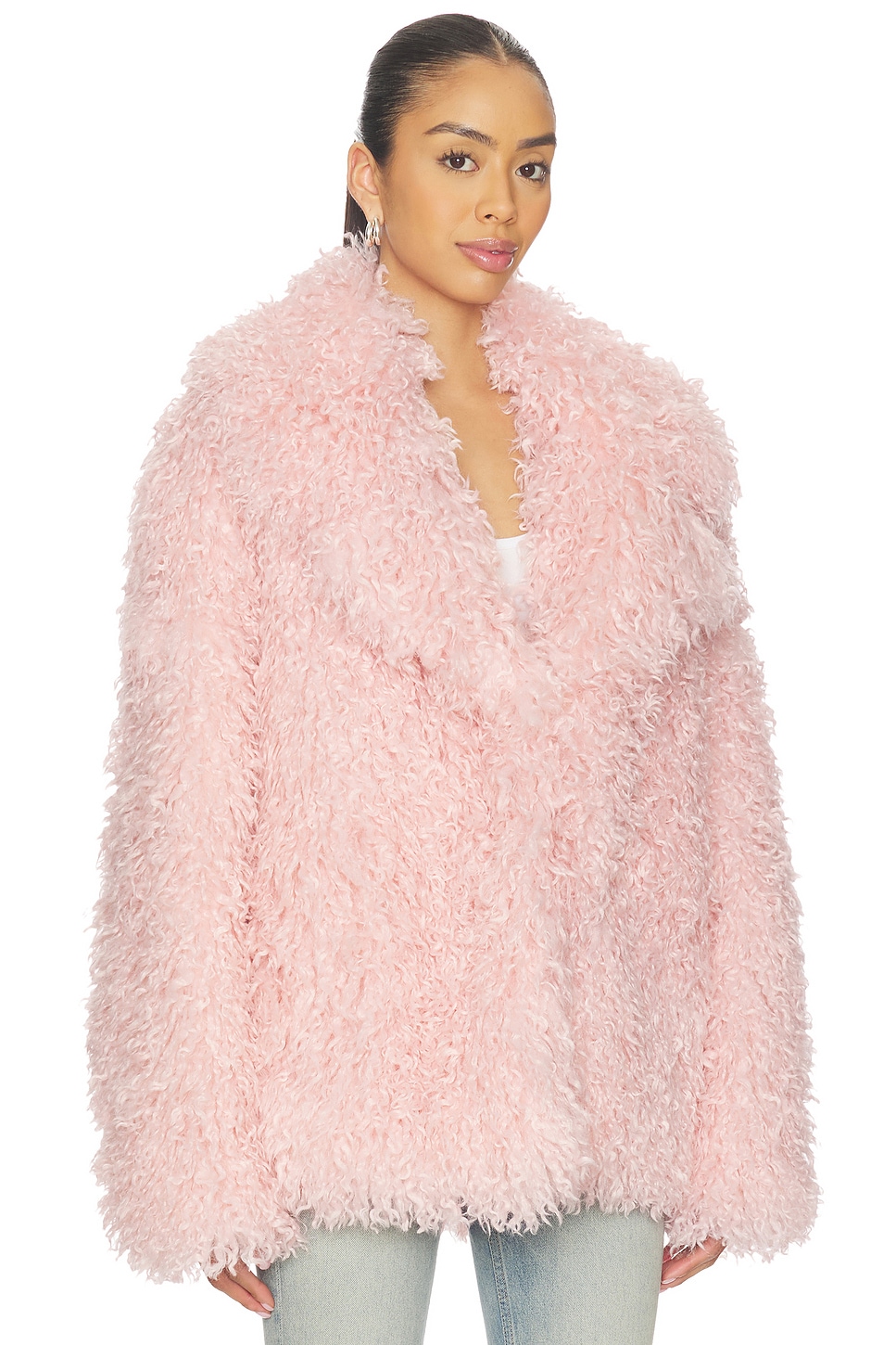 Aniye By Poison Faux Fur Jacket in Soft Rose | REVOLVE