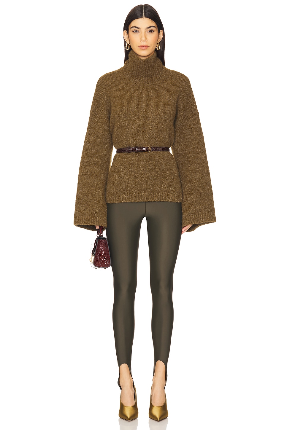 The Andamane Holly Stirrup Leggings in Khaki