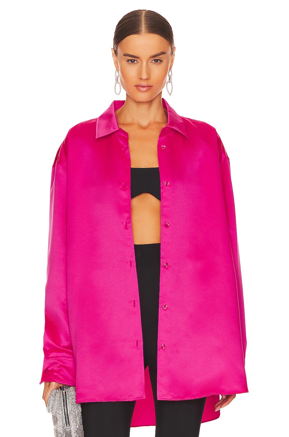 The Andamane Georgiana Oversized Shirt in Fuchsia