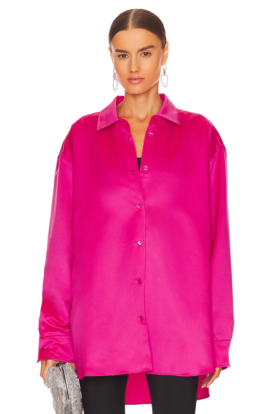 The Andamane Georgiana Oversized Shirt in Fuchsia