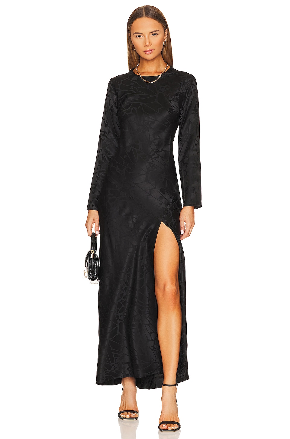 ANINE BING Freja Dress in Black Butterfly Jacquard REVOLVE