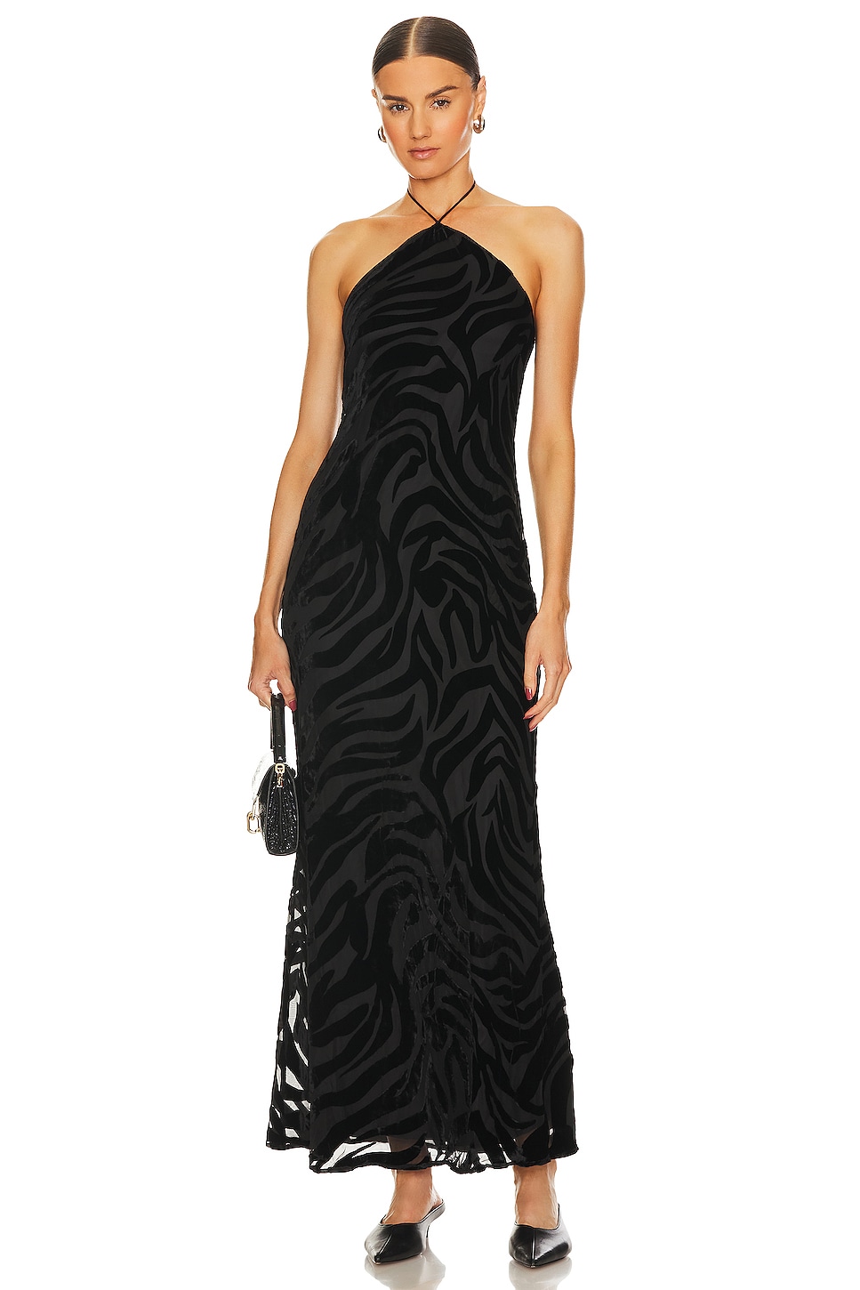 ANINE BING Leanne Dress in Black Zebra Burnout REVOLVE