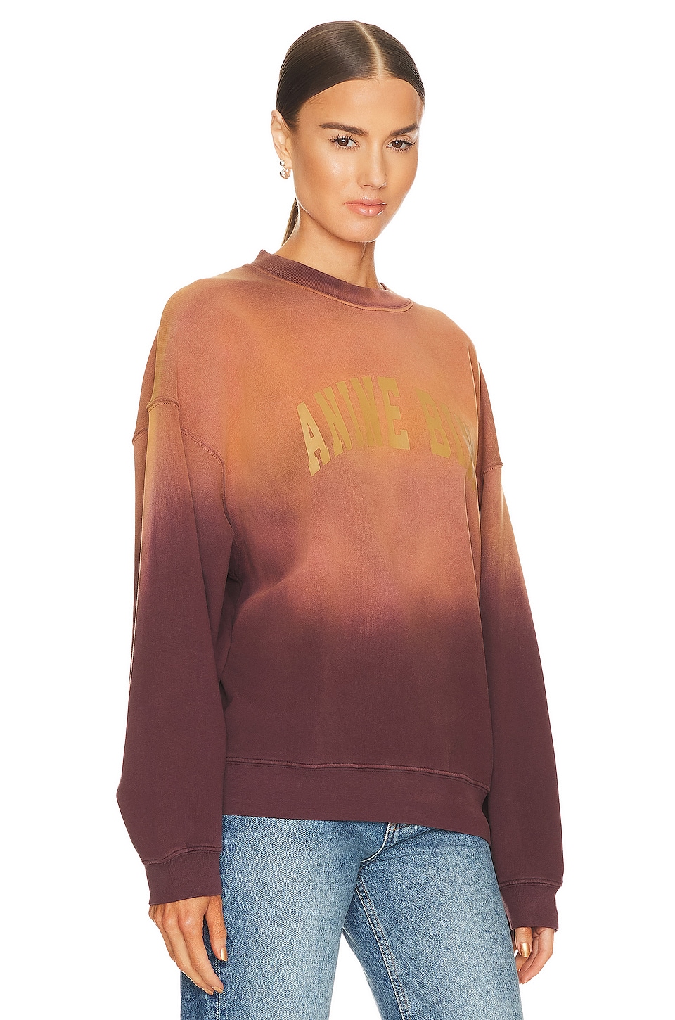 ANINE BING Harvey Sweatshirt in Washed Faded Burgundy