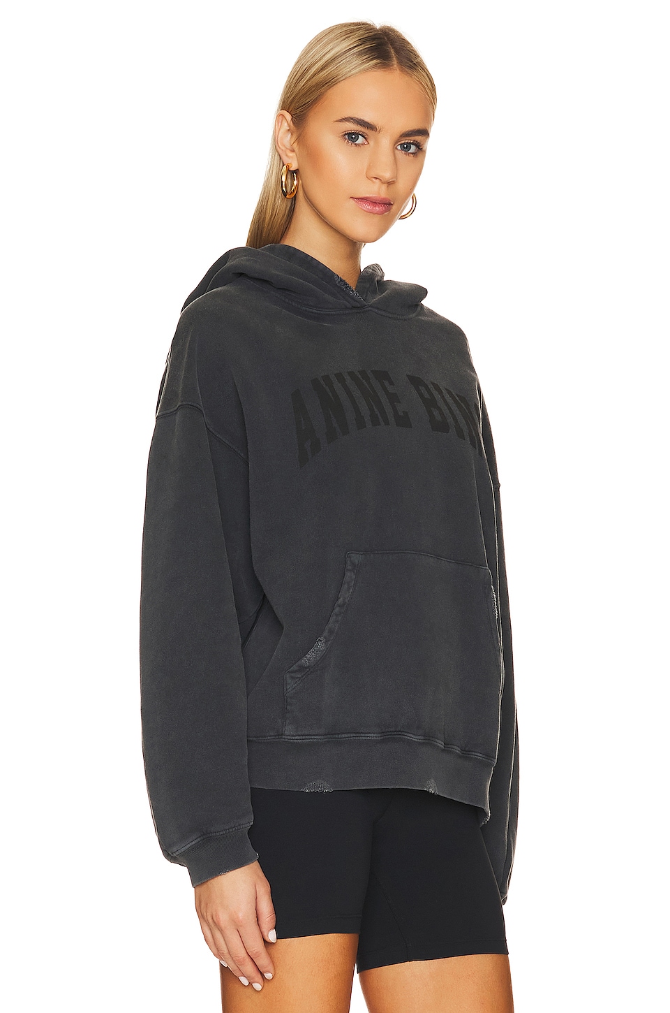ANINE BING Harvey Sweatshirt in Dark Washed Black