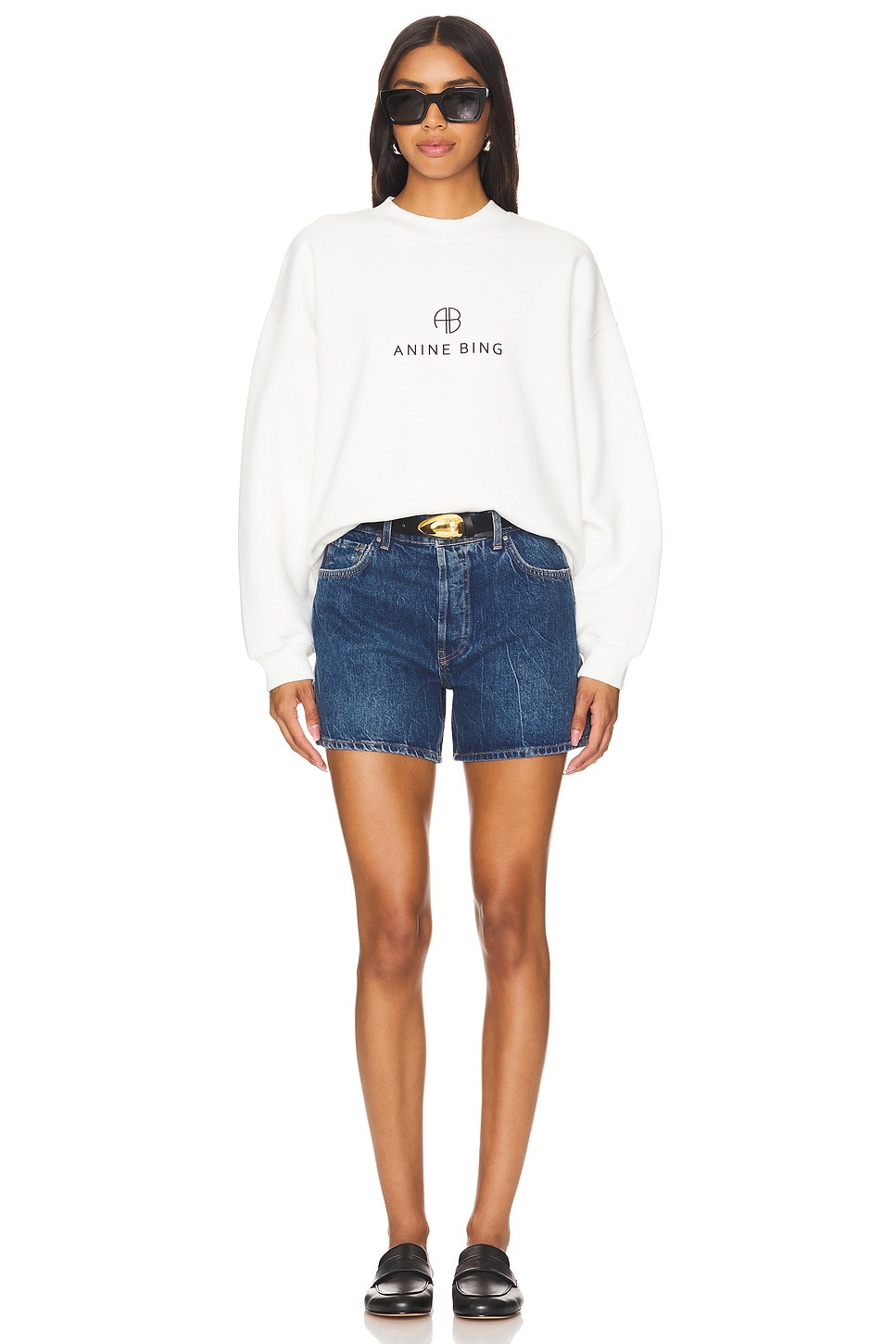 その他 ANINE BING FW25 MILES MONOGRAM FLEECE (A0811205OFW1 WHITE) Amazon.com: ANINE BING Women's Miles Sweatshirt Letterman