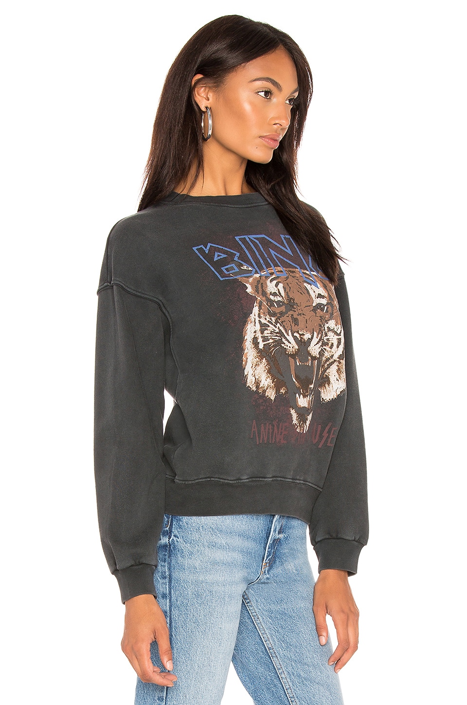 ANINE BING Tiger graphic-print cotton-jersey sweatshirt