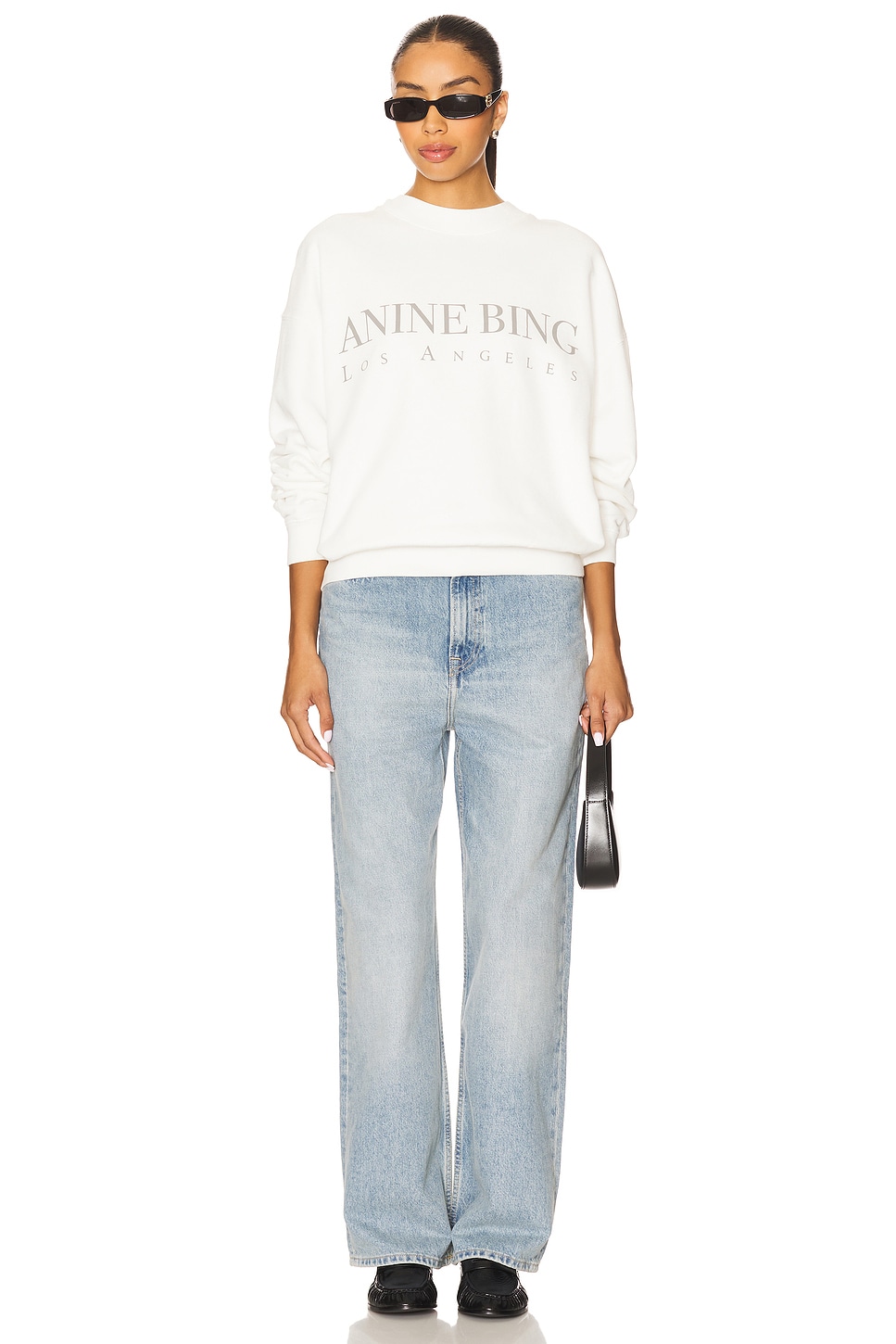 ANINE BING Jaci Los Angeles Sweatshirt in Ivory | REVOLVE
