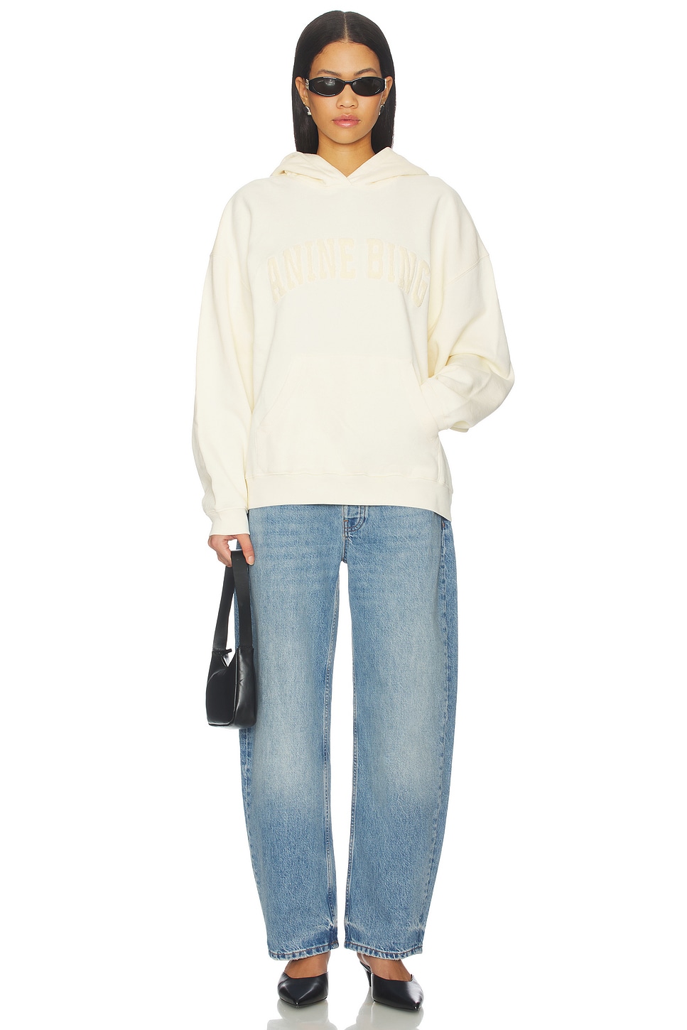 ANINE BING Harvey Sweatshirt in Washed Cream | REVOLVE