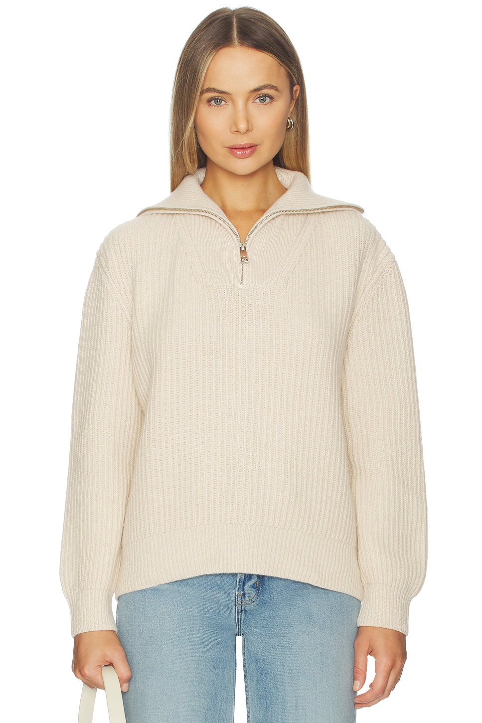 ANINE BING Sammy Sweater in Beige | REVOLVE