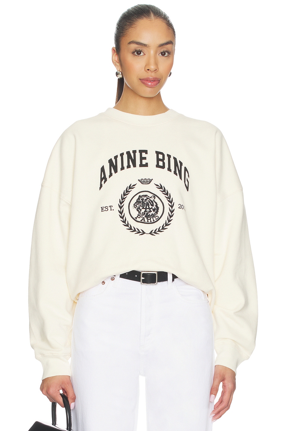ANINE BING MILES COLLEGIATE スウェットシャツ - Cream | REVOLVE