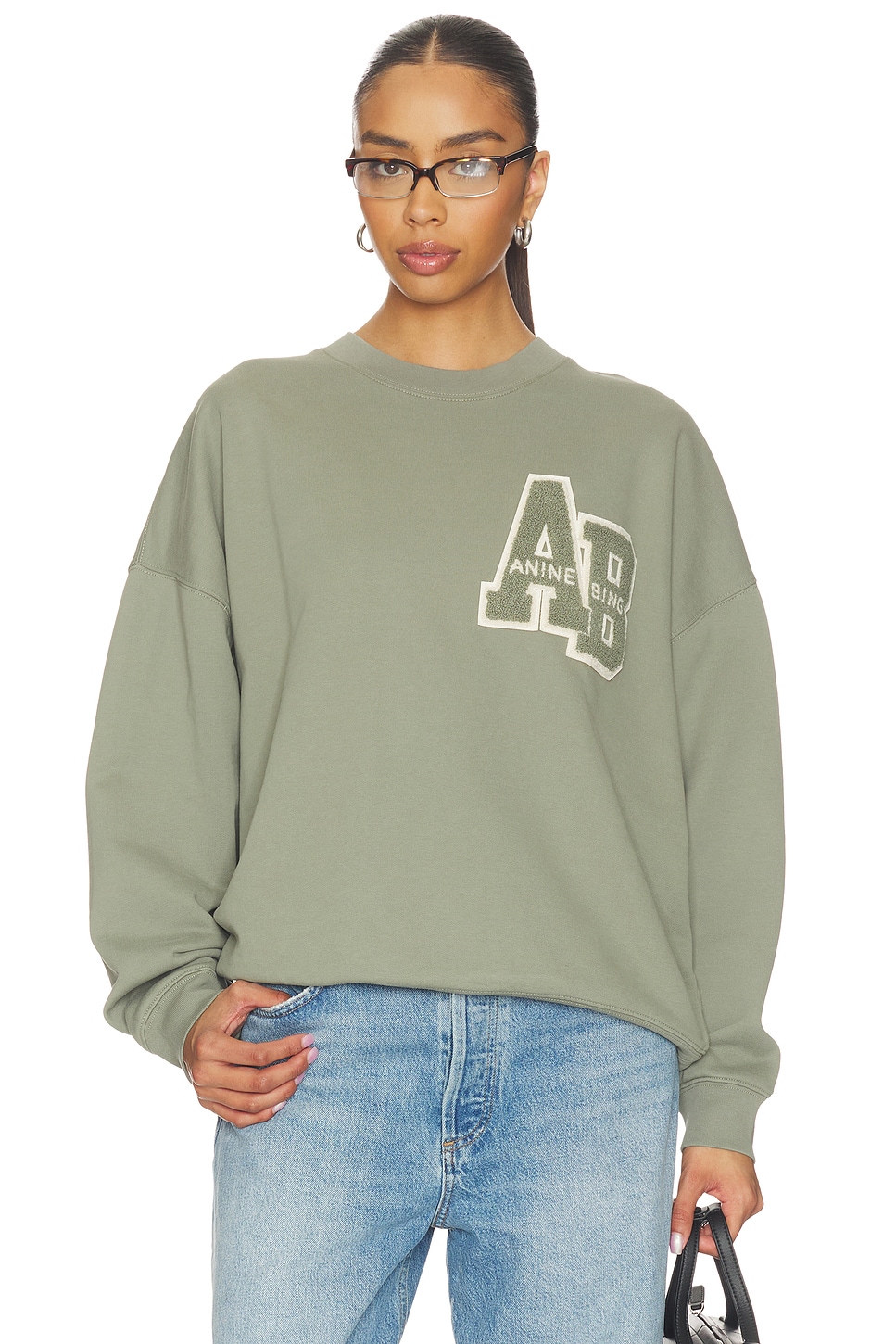 ANINE BING MILES スウェットシャツ - Sage | REVOLVE