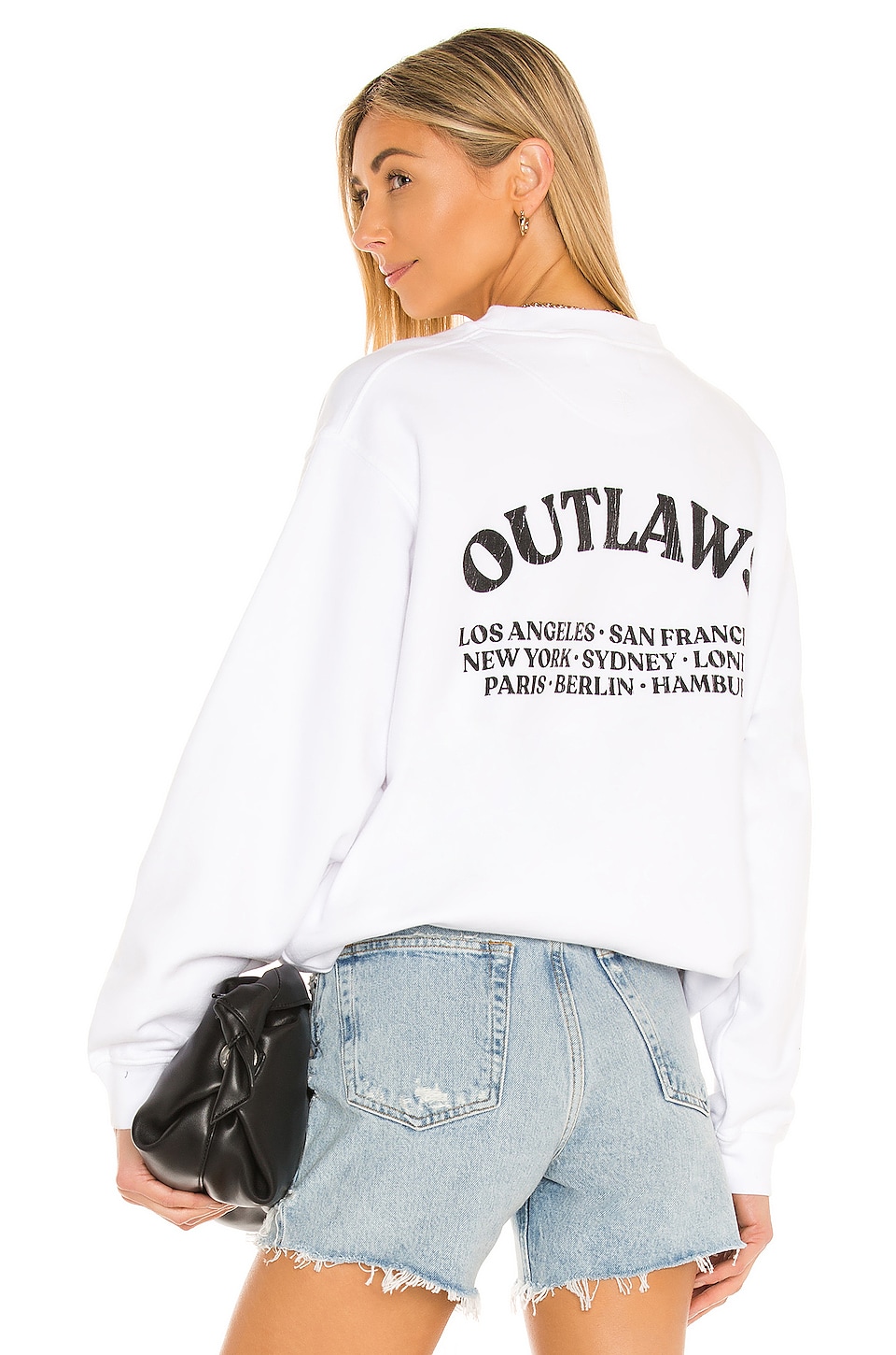 Statistikker Lejlighedsvis kat ANINE BING Ramona Outlaw Sweatshirt in White | REVOLVE