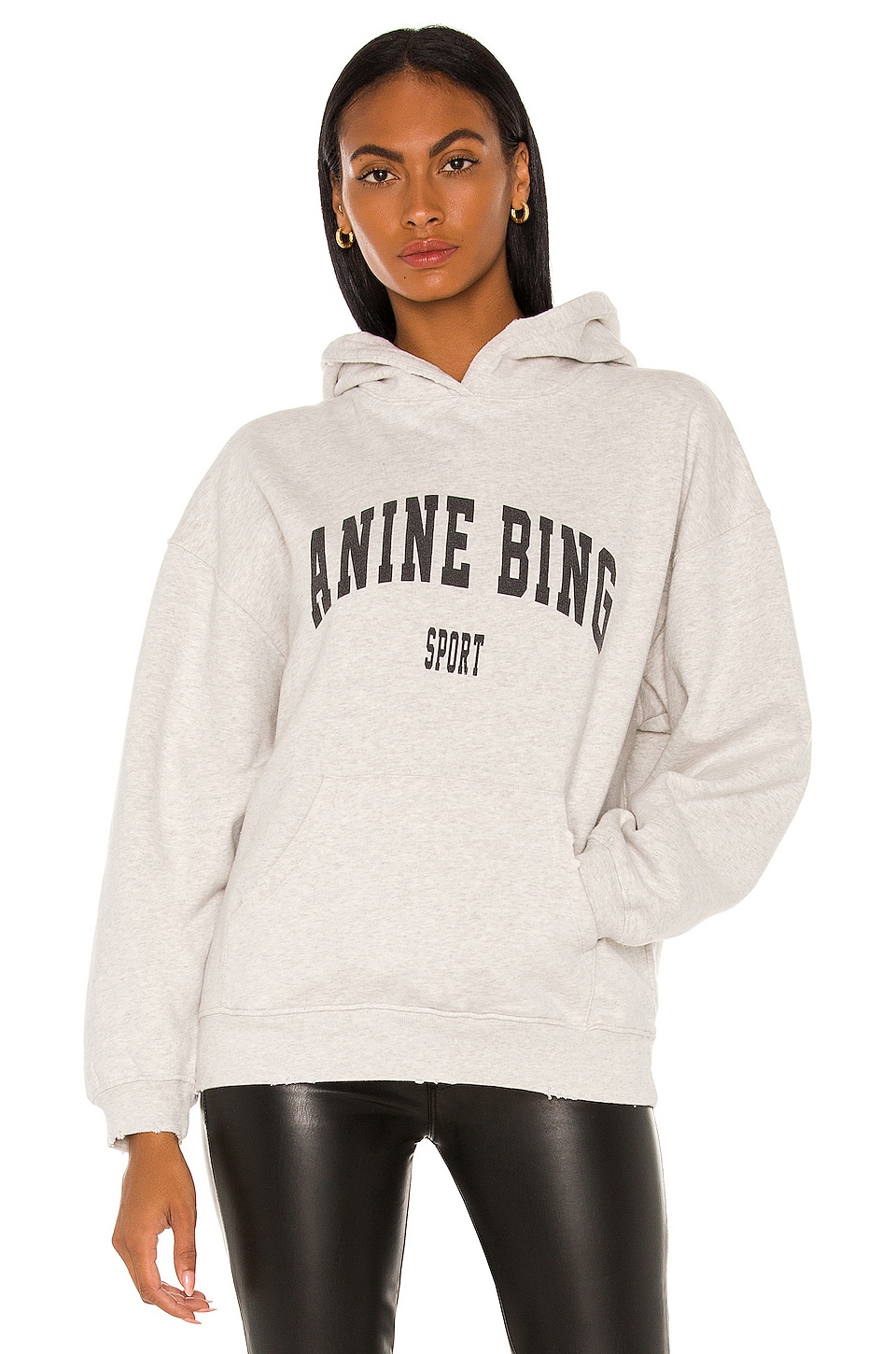 Anine Bing Harvey Logo-Detailed Cotton-Jersey Hoodie – AshleyCole Boutique