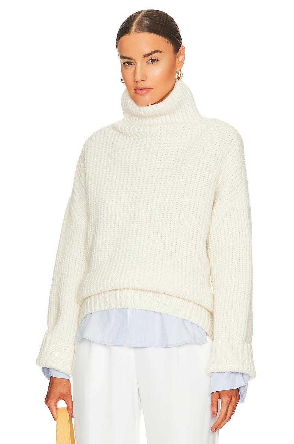 ANINE BING Sydney Sweater in Cream | REVOLVE