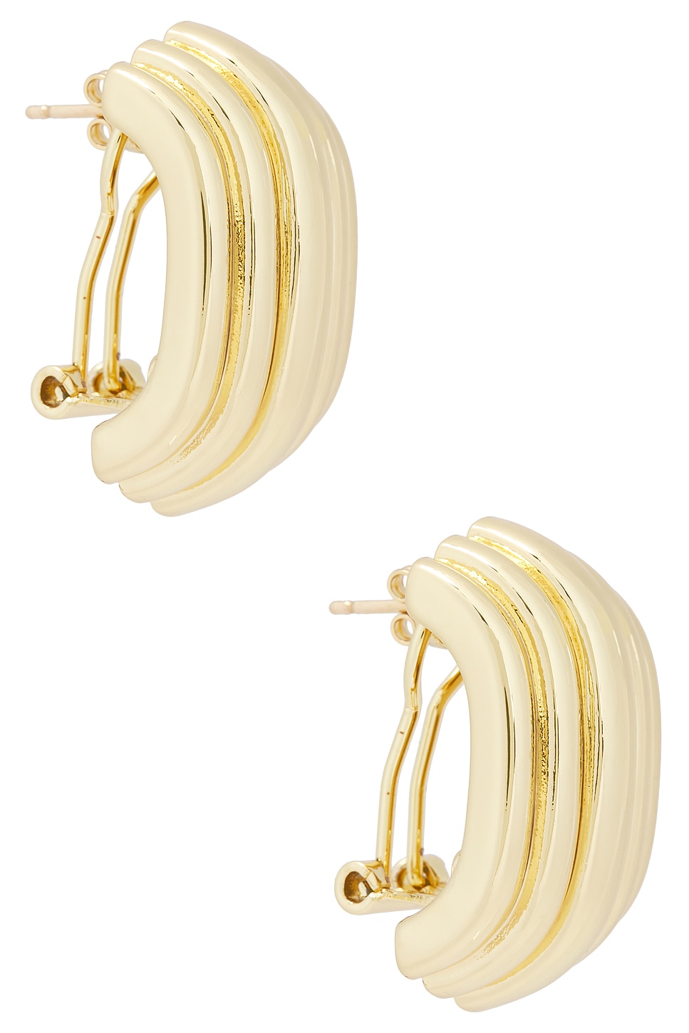【関税込み】ANINE BING ゴールド Chunky Ribbed ピアス Gold Chunky Ribbed Earrings by ANINE BING on Sale